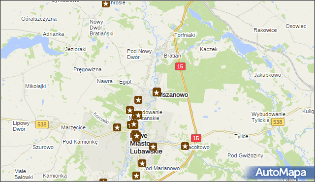 mapa Mszanowo, Mszanowo na mapie Targeo