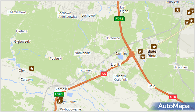 mapa Murowaniec gmina Białe Błota, Murowaniec gmina Białe Błota na mapie Targeo