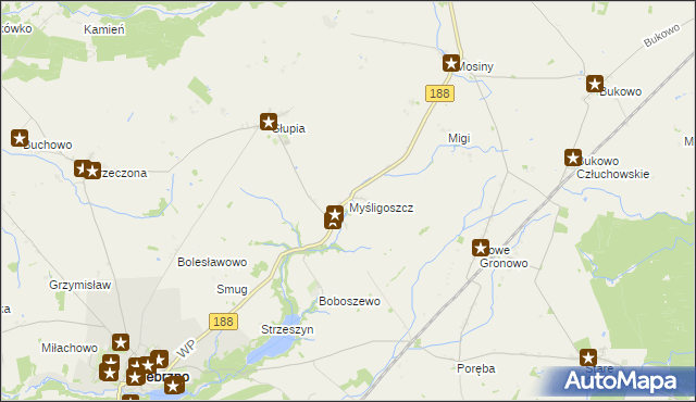 mapa Myśligoszcz, Myśligoszcz na mapie Targeo