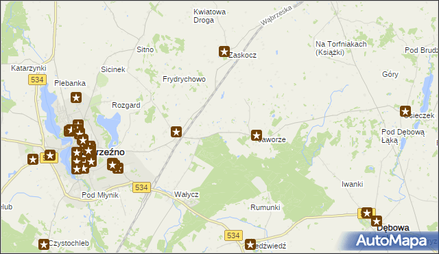 mapa Myśliwiec, Myśliwiec na mapie Targeo