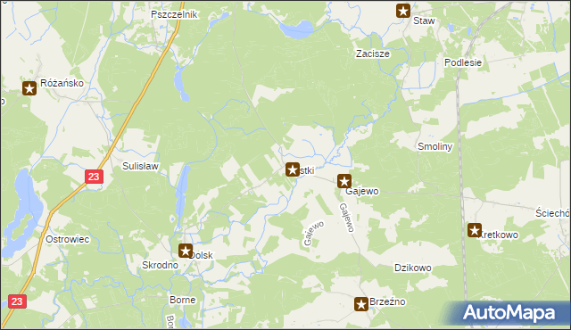 mapa Mystki gmina Lubiszyn, Mystki gmina Lubiszyn na mapie Targeo