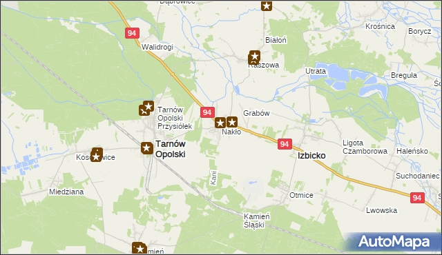 mapa Nakło gmina Tarnów Opolski, Nakło gmina Tarnów Opolski na mapie Targeo