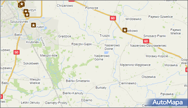 mapa Nasierowo Górne, Nasierowo Górne na mapie Targeo