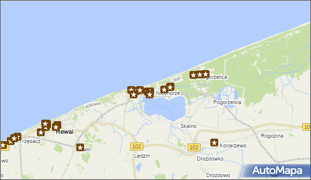 mapa Niechorze, Niechorze na mapie Targeo