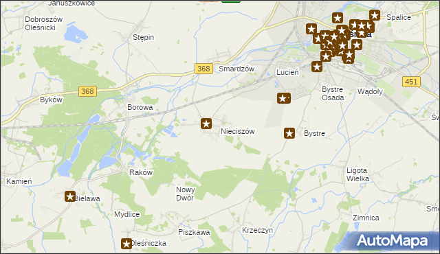 mapa Nieciszów, Nieciszów na mapie Targeo