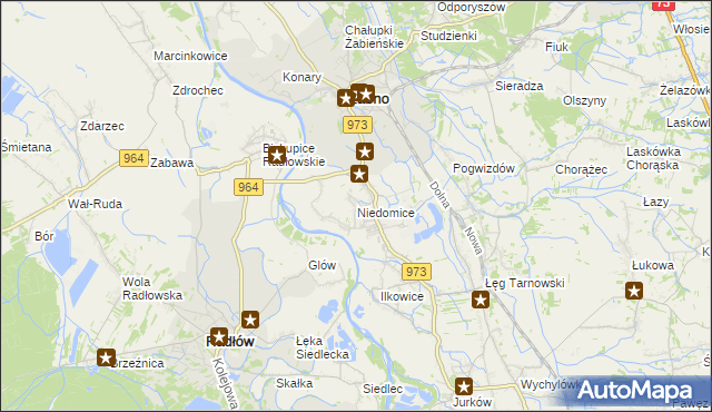 mapa Niedomice, Niedomice na mapie Targeo