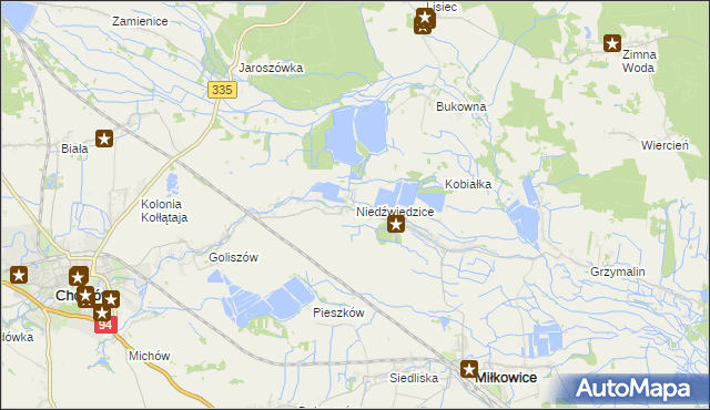 mapa Niedźwiedzice, Niedźwiedzice na mapie Targeo