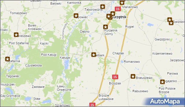 mapa Nielbark, Nielbark na mapie Targeo