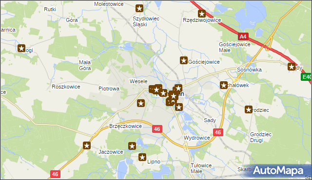 mapa Niemodlin, Niemodlin na mapie Targeo