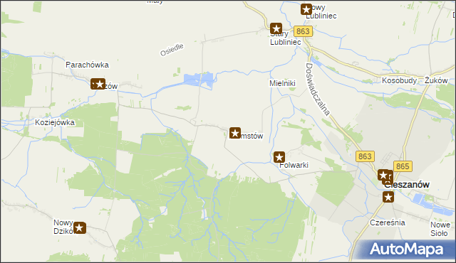 mapa Niemstów gmina Cieszanów, Niemstów gmina Cieszanów na mapie Targeo