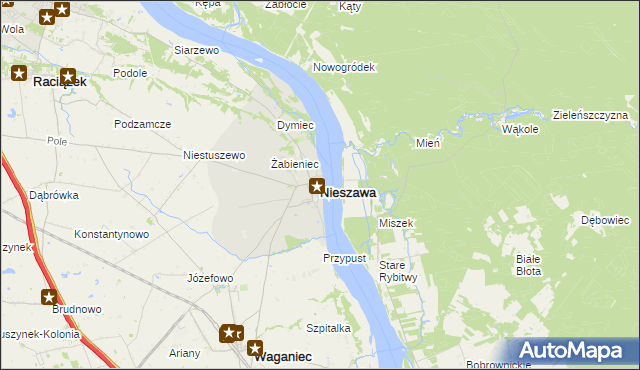 mapa Nieszawa powiat aleksandrowski, Nieszawa powiat aleksandrowski na mapie Targeo