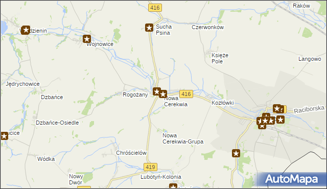 mapa Nowa Cerekwia, Nowa Cerekwia na mapie Targeo