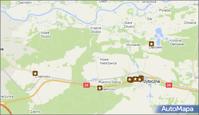 mapa Nowa Niedrzwica, Nowa Niedrzwica na mapie Targeo