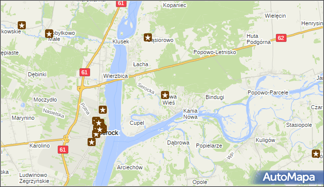 mapa Nowa Wieś gmina Serock, Nowa Wieś gmina Serock na mapie Targeo