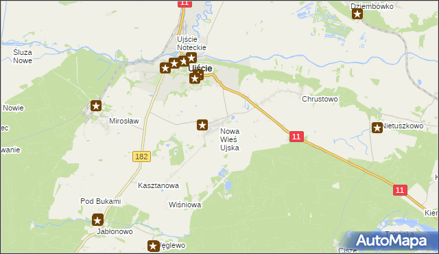 mapa Nowa Wieś Ujska, Nowa Wieś Ujska na mapie Targeo