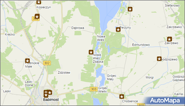 mapa Nowa Wieś Zbąska, Nowa Wieś Zbąska na mapie Targeo