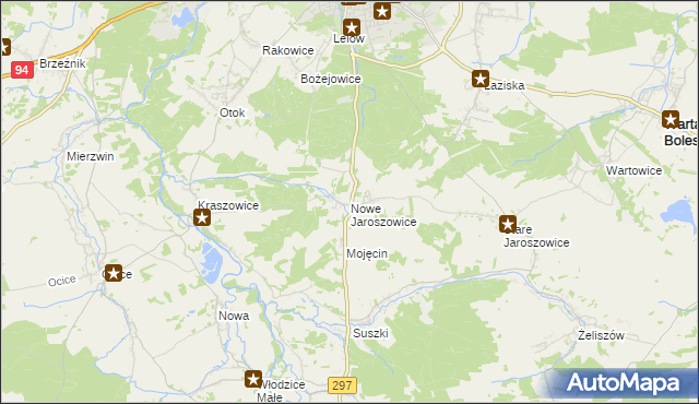 mapa Nowe Jaroszowice, Nowe Jaroszowice na mapie Targeo