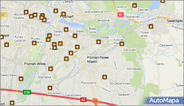mapa Nowe Miasto gmina Poznań, Nowe Miasto gmina Poznań na mapie Targeo