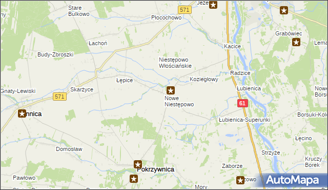 mapa Nowe Niestępowo, Nowe Niestępowo na mapie Targeo