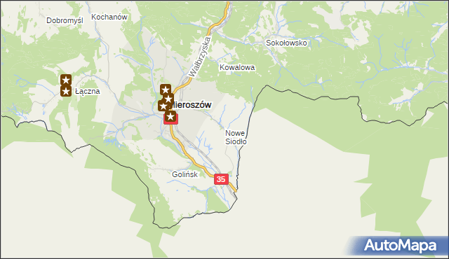 mapa Nowe Siodło, Nowe Siodło na mapie Targeo