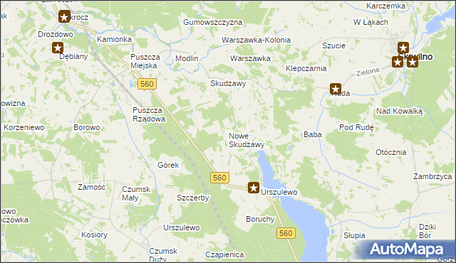 mapa Nowe Skudzawy, Nowe Skudzawy na mapie Targeo