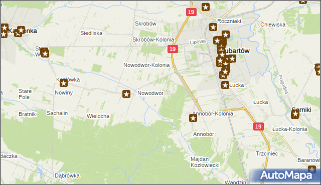 mapa Nowodwór-Piaski, Nowodwór-Piaski na mapie Targeo
