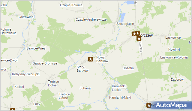 mapa Nowy Bartków, Nowy Bartków na mapie Targeo