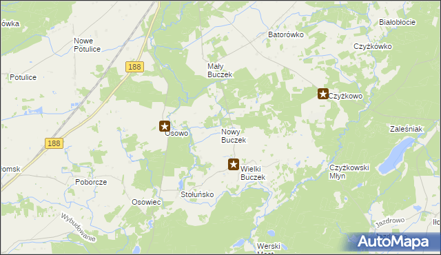 mapa Nowy Buczek, Nowy Buczek na mapie Targeo