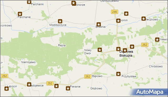 mapa Nowy Dwór gmina Dąbrowa Biskupia, Nowy Dwór gmina Dąbrowa Biskupia na mapie Targeo