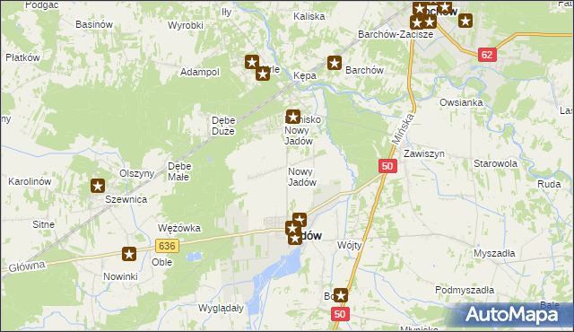 mapa Nowy Jadów, Nowy Jadów na mapie Targeo