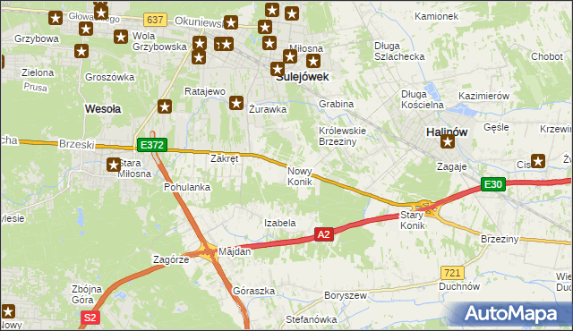 mapa Nowy Konik, Nowy Konik na mapie Targeo