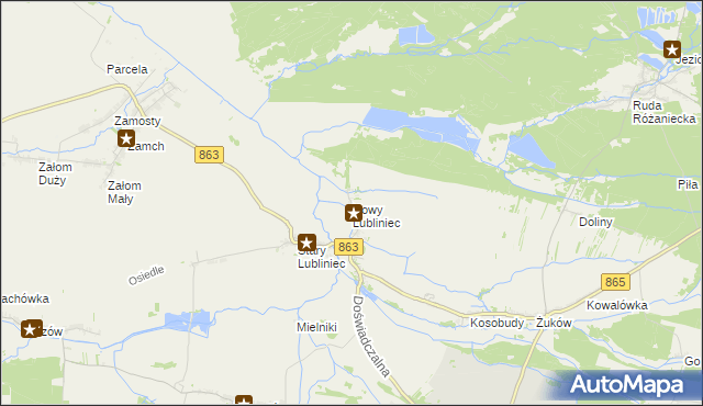 mapa Nowy Lubliniec, Nowy Lubliniec na mapie Targeo