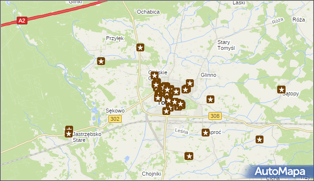 mapa Nowy Tomyśl, Nowy Tomyśl na mapie Targeo