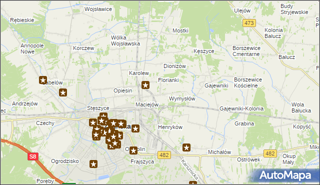 mapa Ochraniew, Ochraniew na mapie Targeo