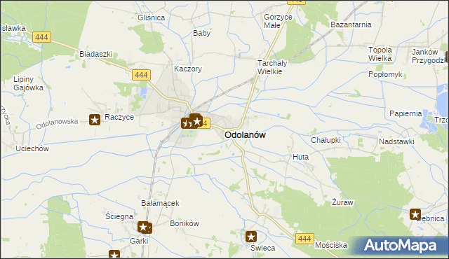 mapa Odolanów powiat ostrowski, Odolanów powiat ostrowski na mapie Targeo