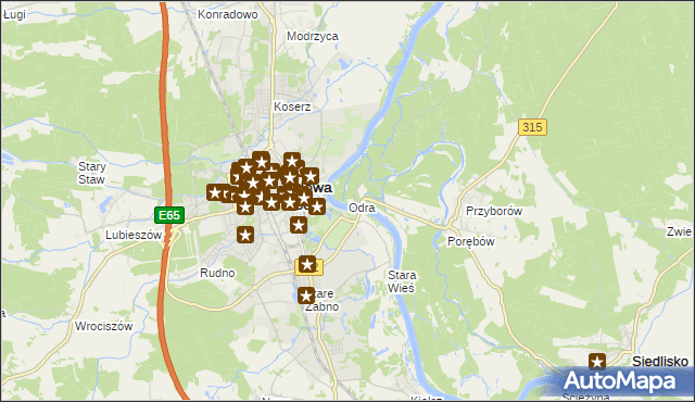 mapa Odra gmina Nowa Sól, Odra gmina Nowa Sól na mapie Targeo