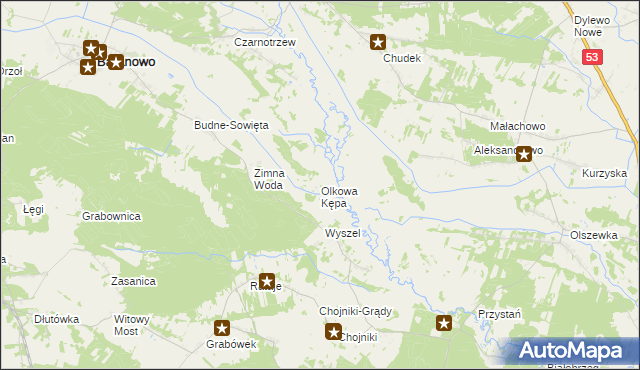 mapa Olkowa Kępa, Olkowa Kępa na mapie Targeo