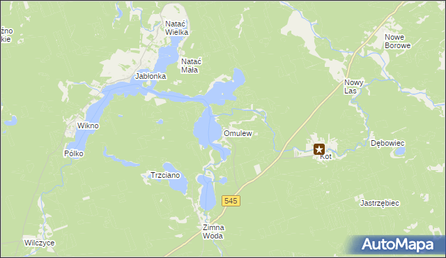 mapa Omulew, Omulew na mapie Targeo