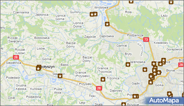 mapa Opacie, Opacie na mapie Targeo