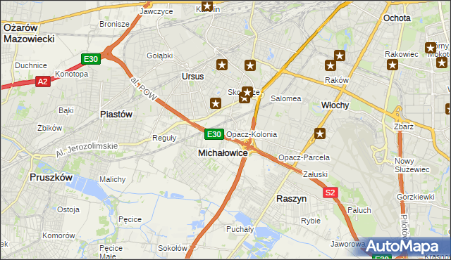 mapa Opacz-Kolonia, Opacz-Kolonia na mapie Targeo