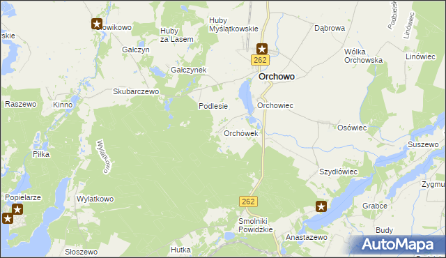 mapa Orchówek gmina Orchowo, Orchówek gmina Orchowo na mapie Targeo