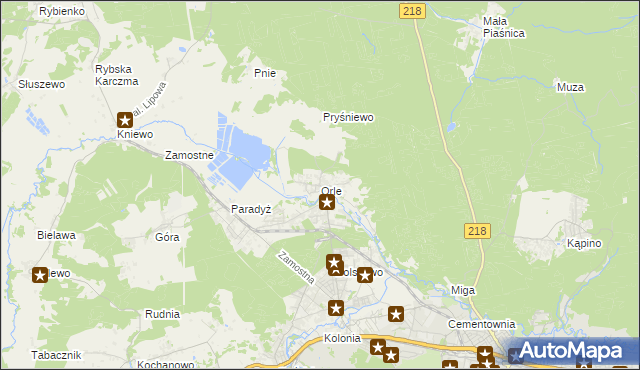 mapa Orle gmina Wejherowo, Orle gmina Wejherowo na mapie Targeo