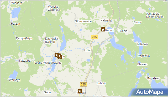 mapa Orlik gmina Brusy, Orlik gmina Brusy na mapie Targeo