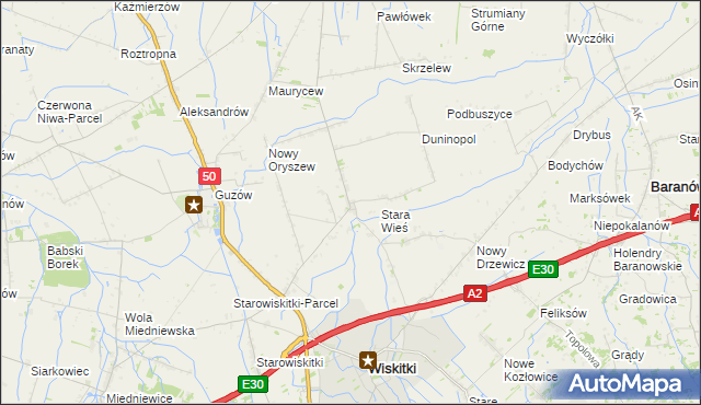 mapa Oryszew-Osada, Oryszew-Osada na mapie Targeo