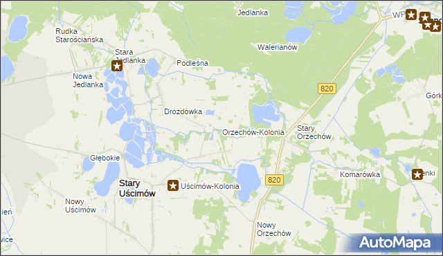 mapa Orzechów-Kolonia, Orzechów-Kolonia na mapie Targeo