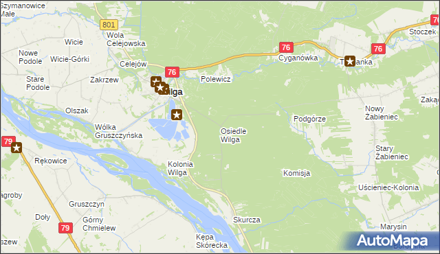 mapa Osiedle Wilga, Osiedle Wilga na mapie Targeo