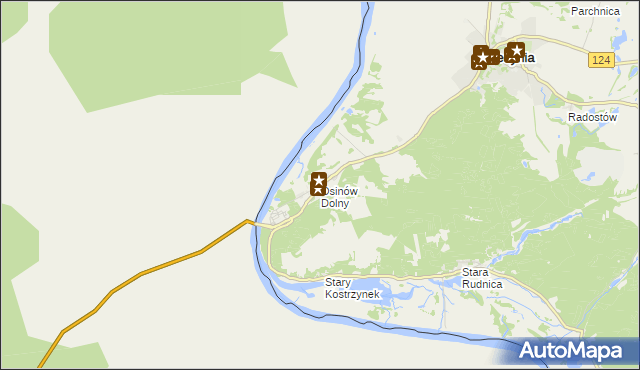 mapa Osinów Dolny, Osinów Dolny na mapie Targeo