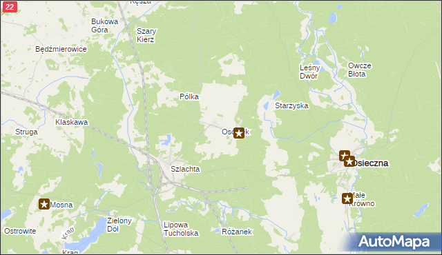 mapa Osówek gmina Osieczna, Osówek gmina Osieczna na mapie Targeo