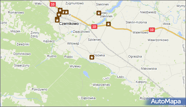 mapa Osówka gmina Czernikowo, Osówka gmina Czernikowo na mapie Targeo