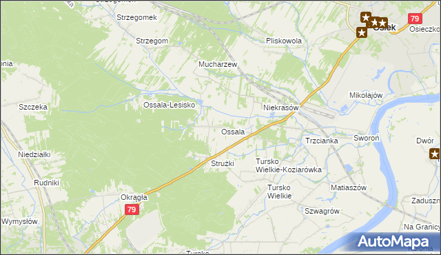 mapa Ossala, Ossala na mapie Targeo